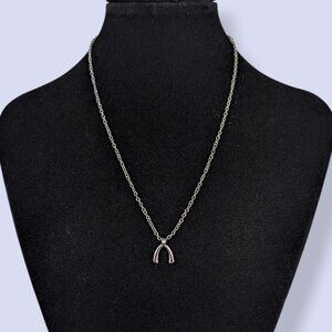 (2/$20) Metal Wishbone Pendant Necklace